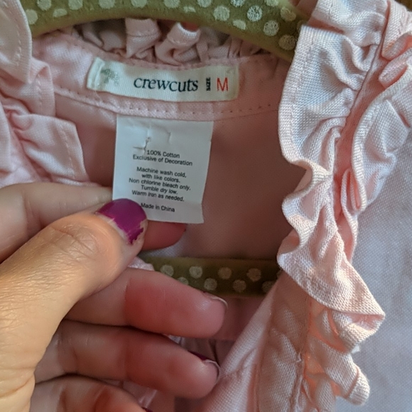 Crewcuts Ruffle Button Down Shirt Blouse Medium - Picture 2 of 4